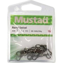 Mustad Barrel Black Swivel