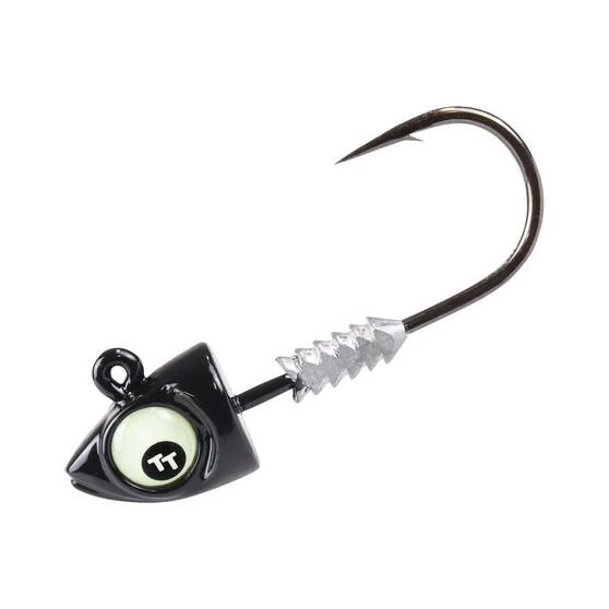 TT Big EyeZ Jig Head Size 7/0 3/4oz Black Glow Eyez 3 TT Big EyeZ Jig Head Size 7/0 3/4oz Black Glow Eyez