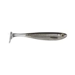 Livetarget Slow-Roll Mullet Soft Plastic Lure 4in Silver Black
